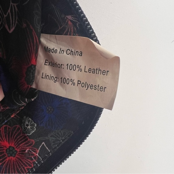 LODIS Black Pebbled Leather Charlotte Crossbody Bag with Blue Trim - Picture 8 of 14